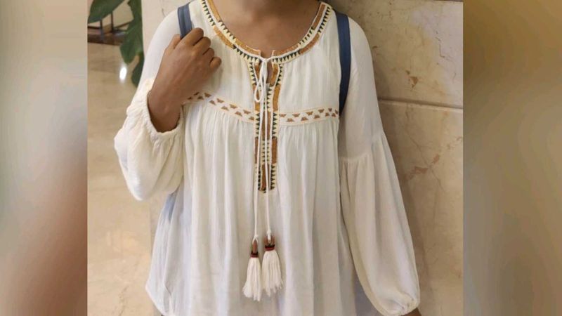 White Embroidered Top from westside worth 1300