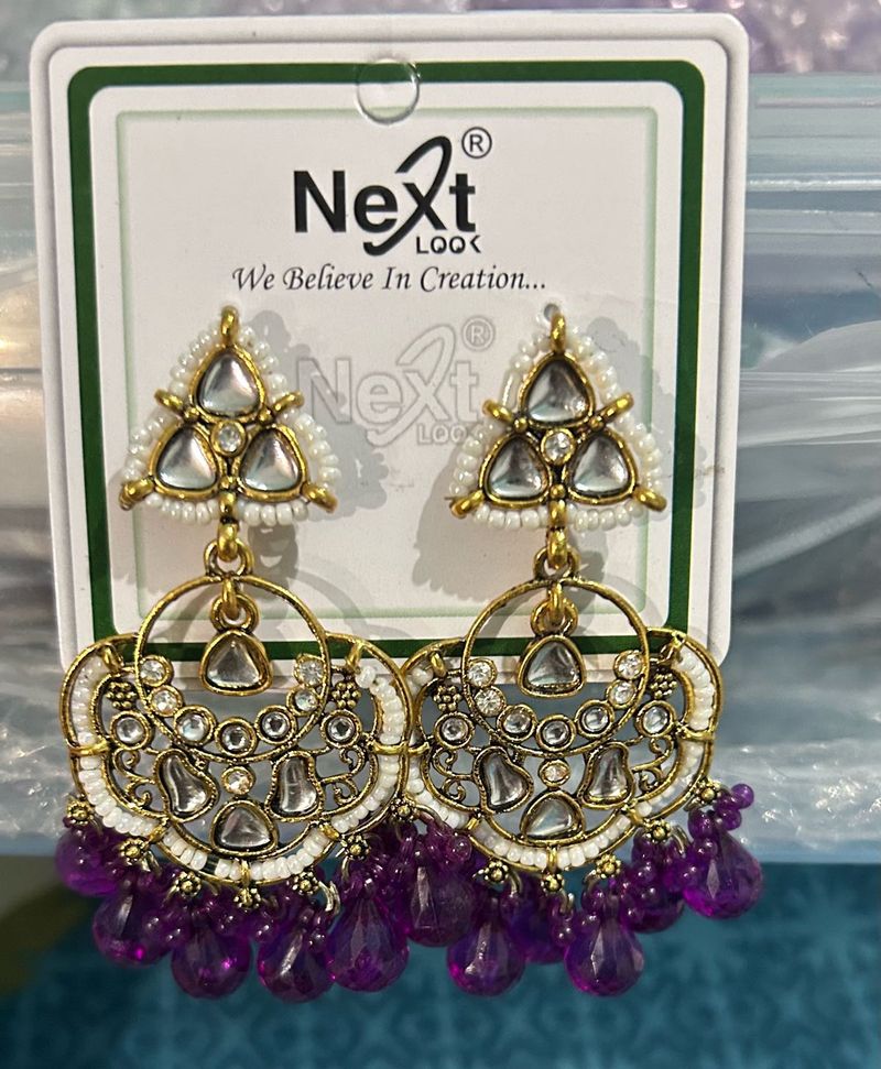 Next Look Purple Earrings(brand new )