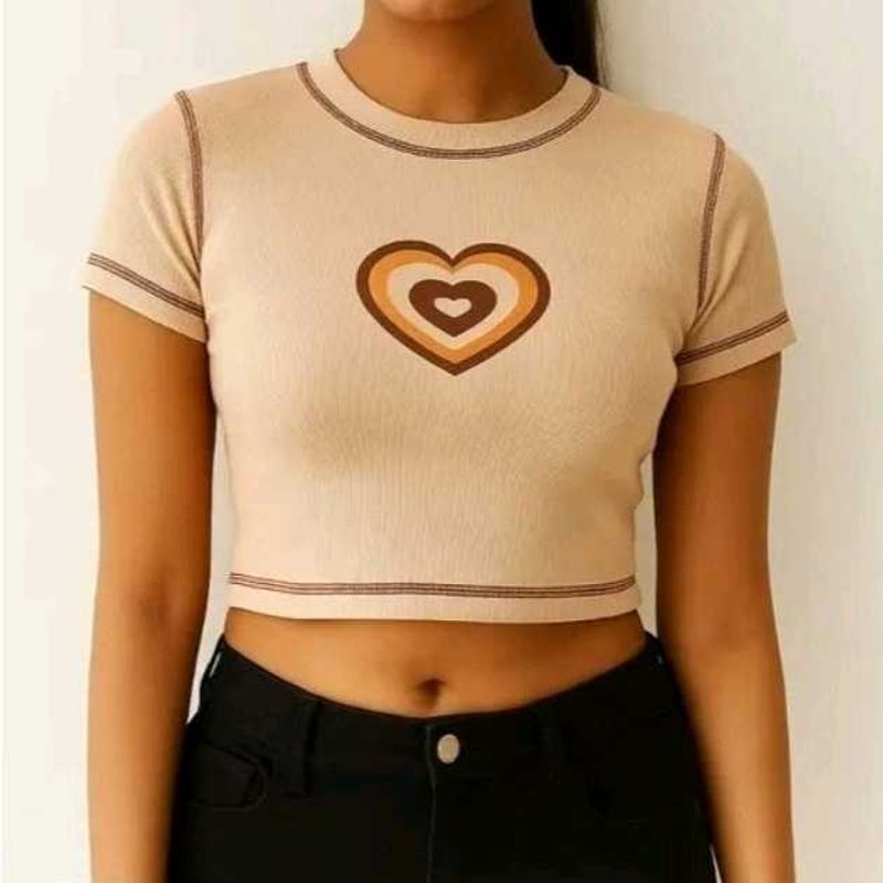 Beige Crop Top