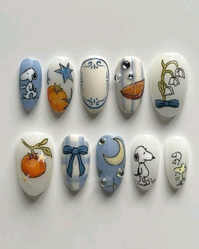 Snoopy &amp; Fruit Nail Set