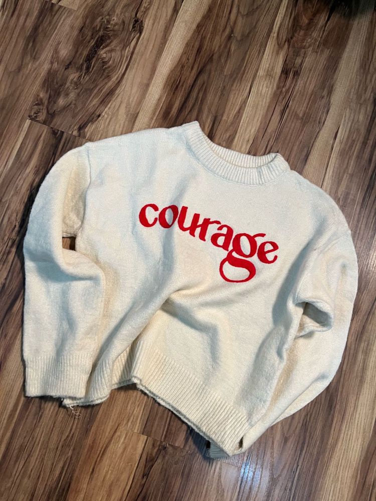 Courage Graphic Crewneck Sweater