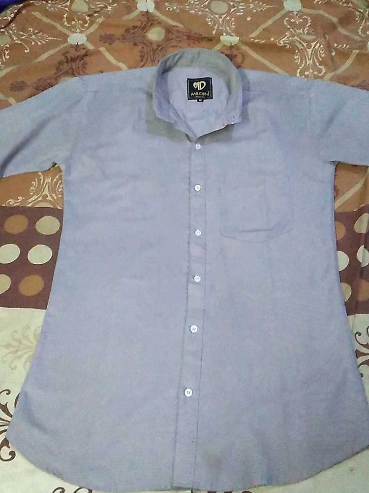Men’s Light Grey Cotton Shirt