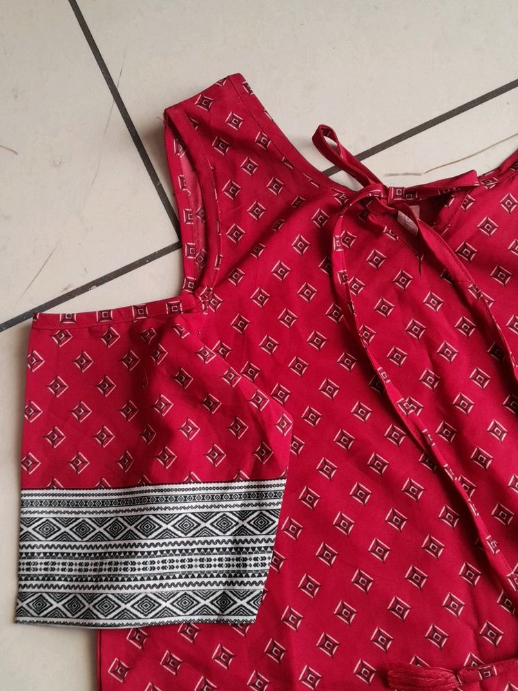 Red Off Shoulder Top