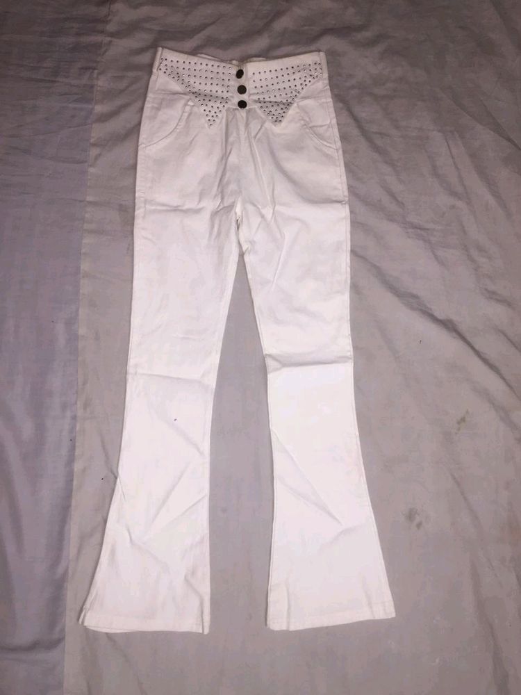 White Bootcut Pant