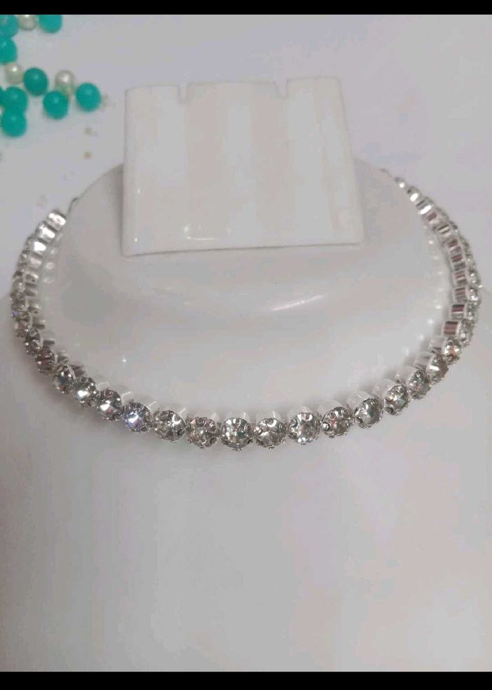 American Diamond Necklace With Earrings
