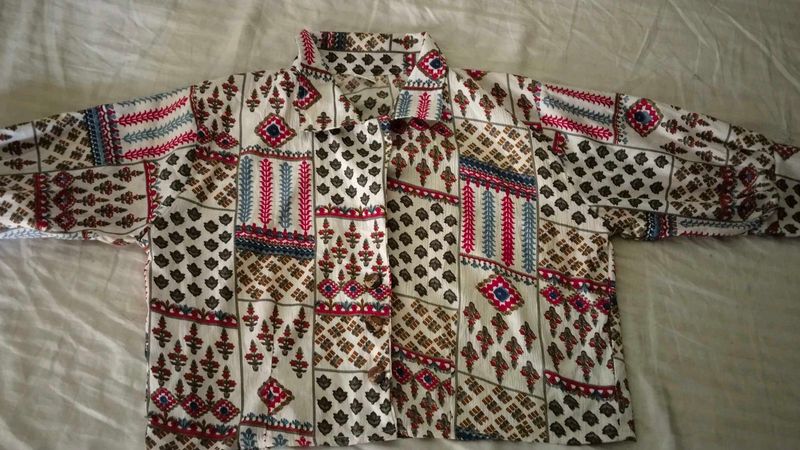 Vintage Patterned Button-Down Shirt