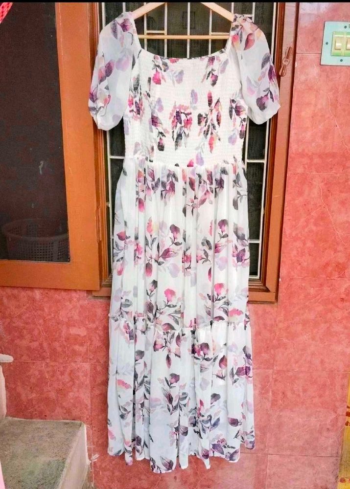 White Floral Gown