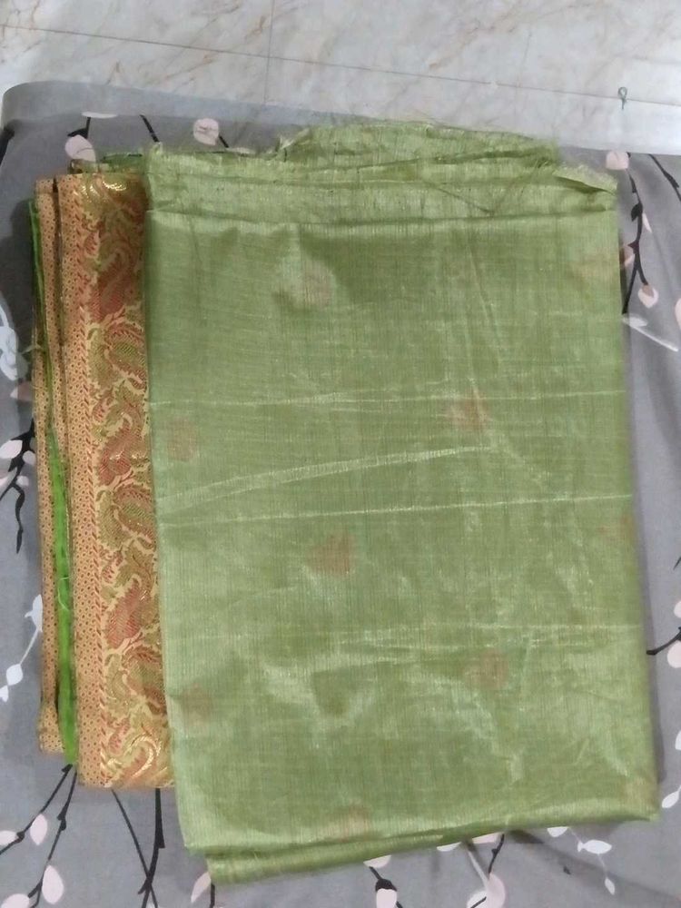 Green Dress Material with Border