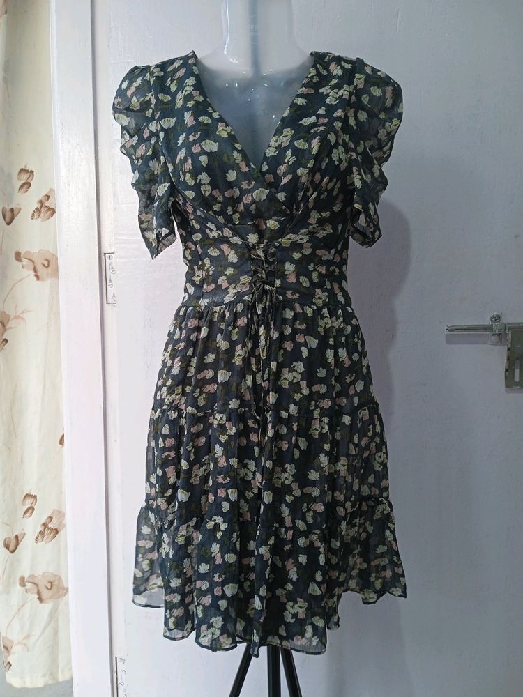 Floral Corset Waisted Dress