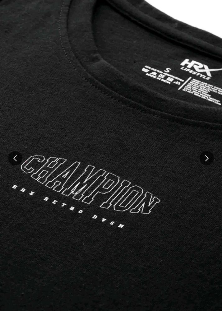 HRX Champion Black Tee For Women