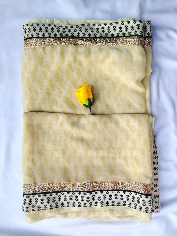 Elegant saree - Cream colour