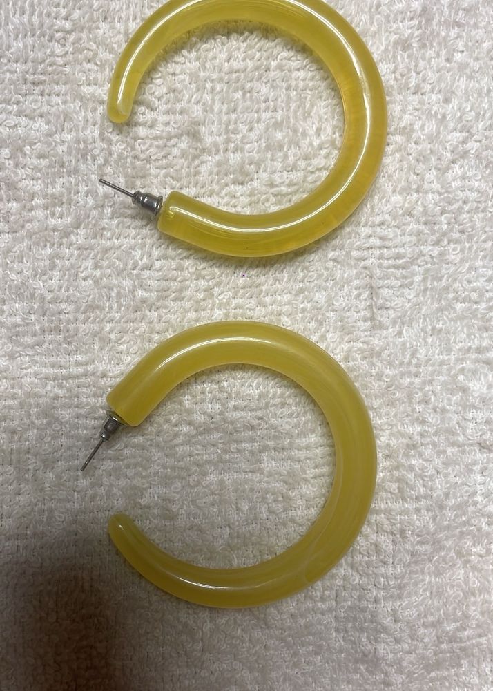 Yellow Hoop Earrings ,kabhi kharab nahi hoga guara