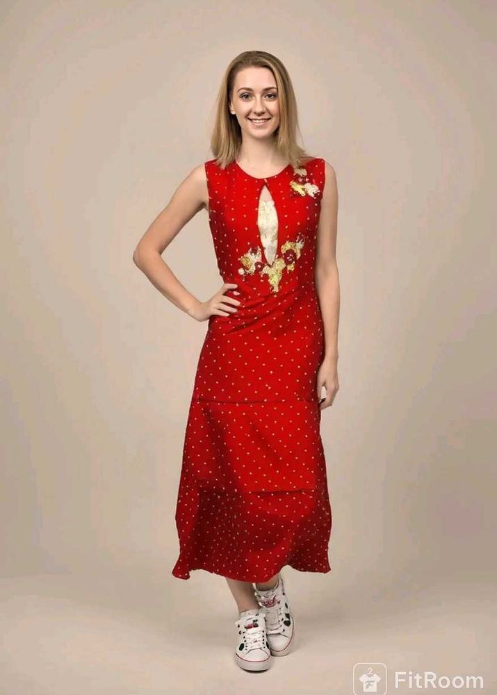 Beautiful Red Floral 👗 Dress
