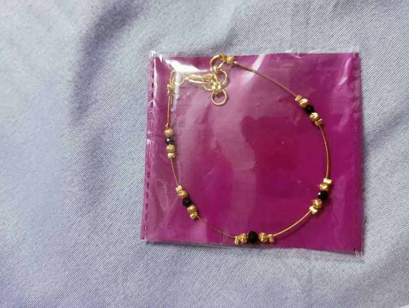 Gold &amp; Black Bead Bracelet