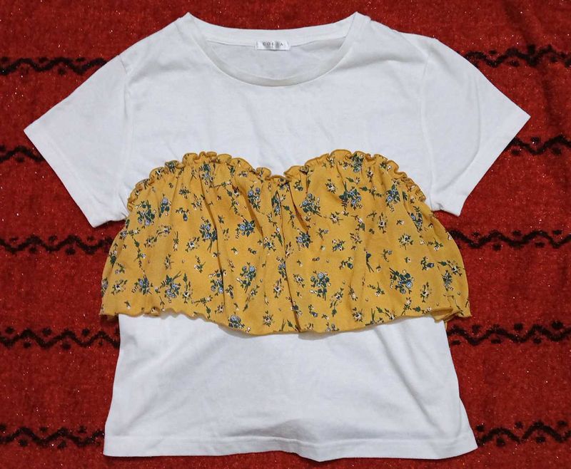 Floral Crop Top with Tee