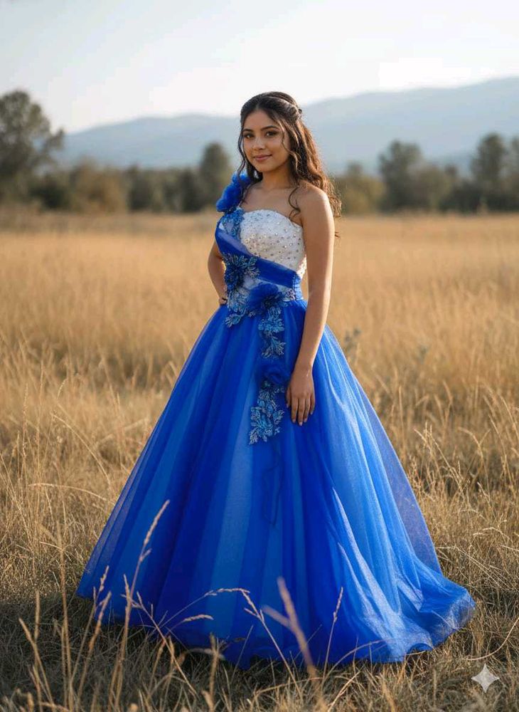 Elegant Blue Evening Gown