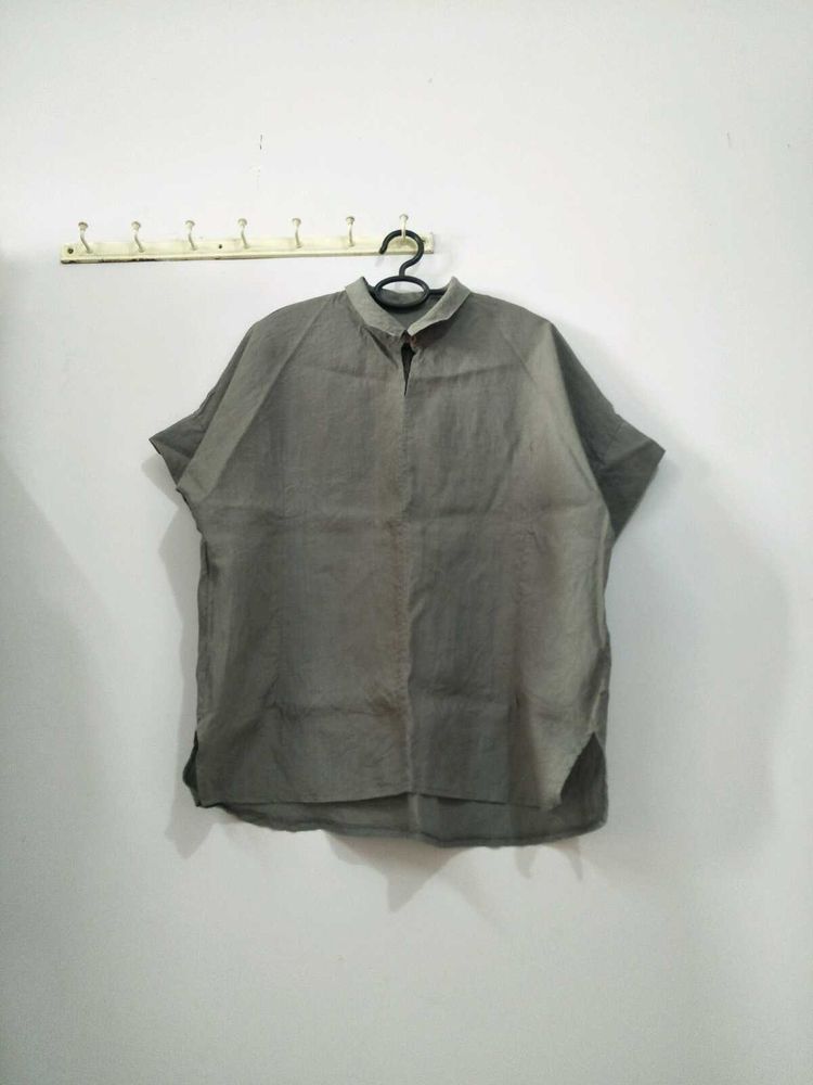 Grey Linen Tops