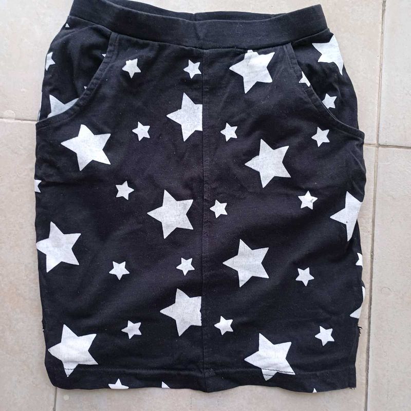 Kids Star Print Mini Fitted Pencil Skirt