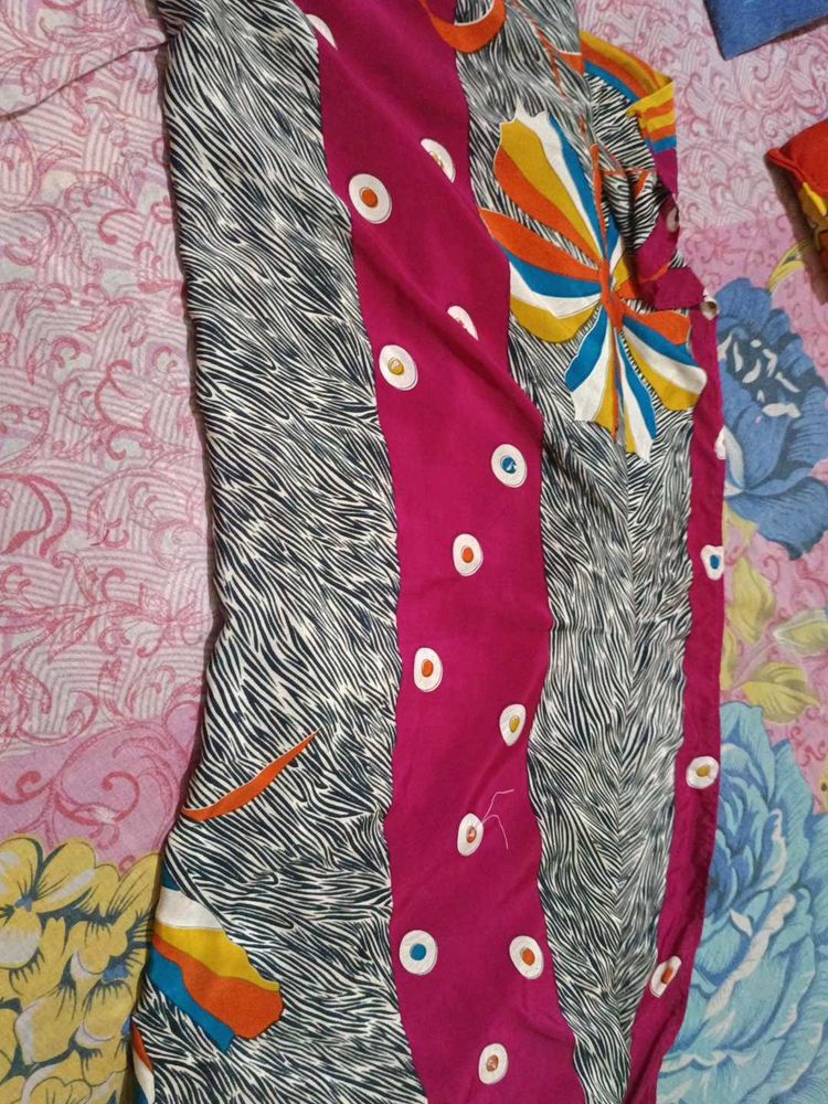 Colorful Satin Saree