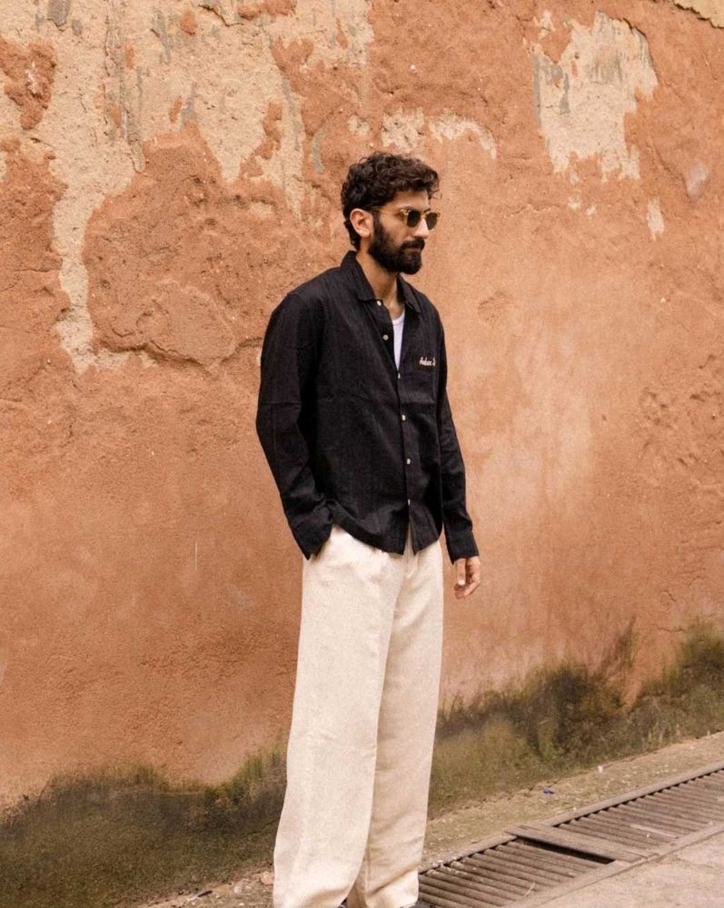 Black Dobby Handmade Resort Shirt By Akaar Taro