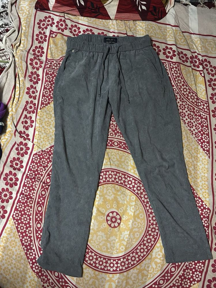 Grey Baggy Track Pants Corduroy