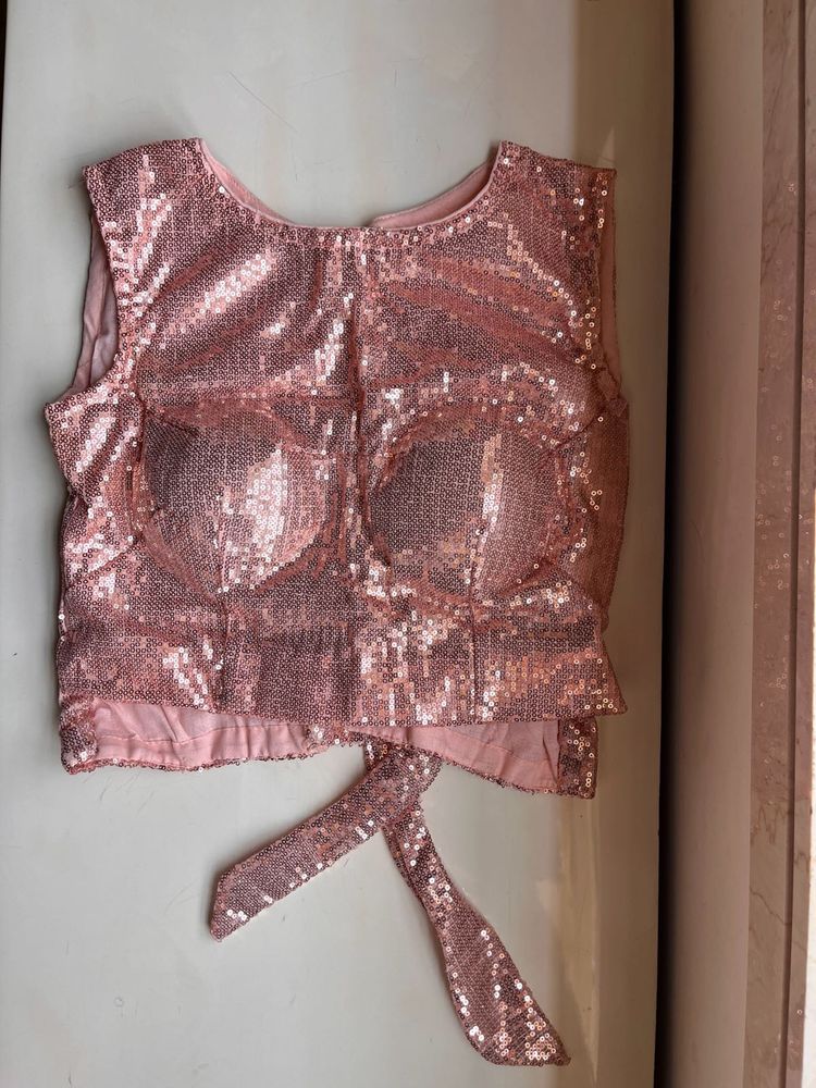 Sequin Backless Blouse