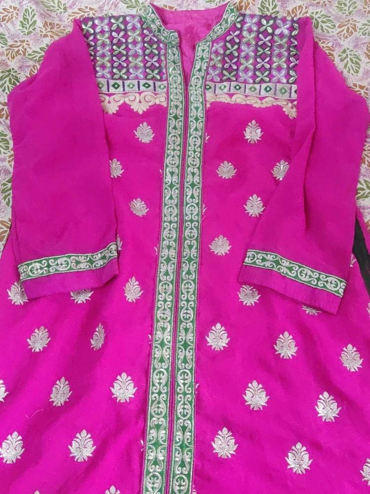Pink Embroidered Kurti