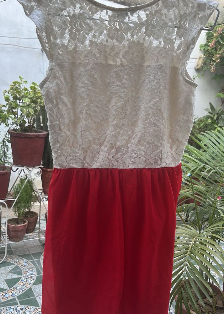 White And Red Dress