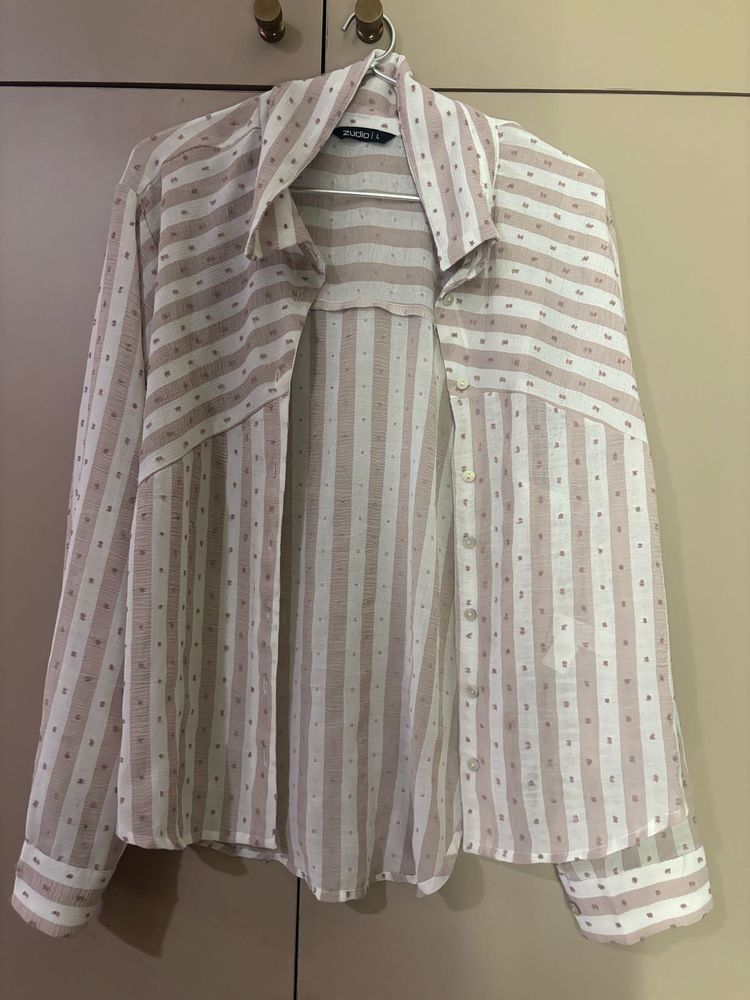 Striped Button-Down Top