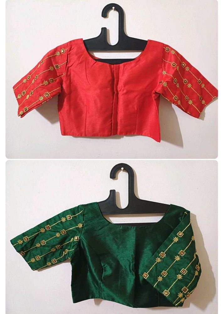 💥🆕️ 2 Boat Neck Brocade Silk Princess Cut Blouse