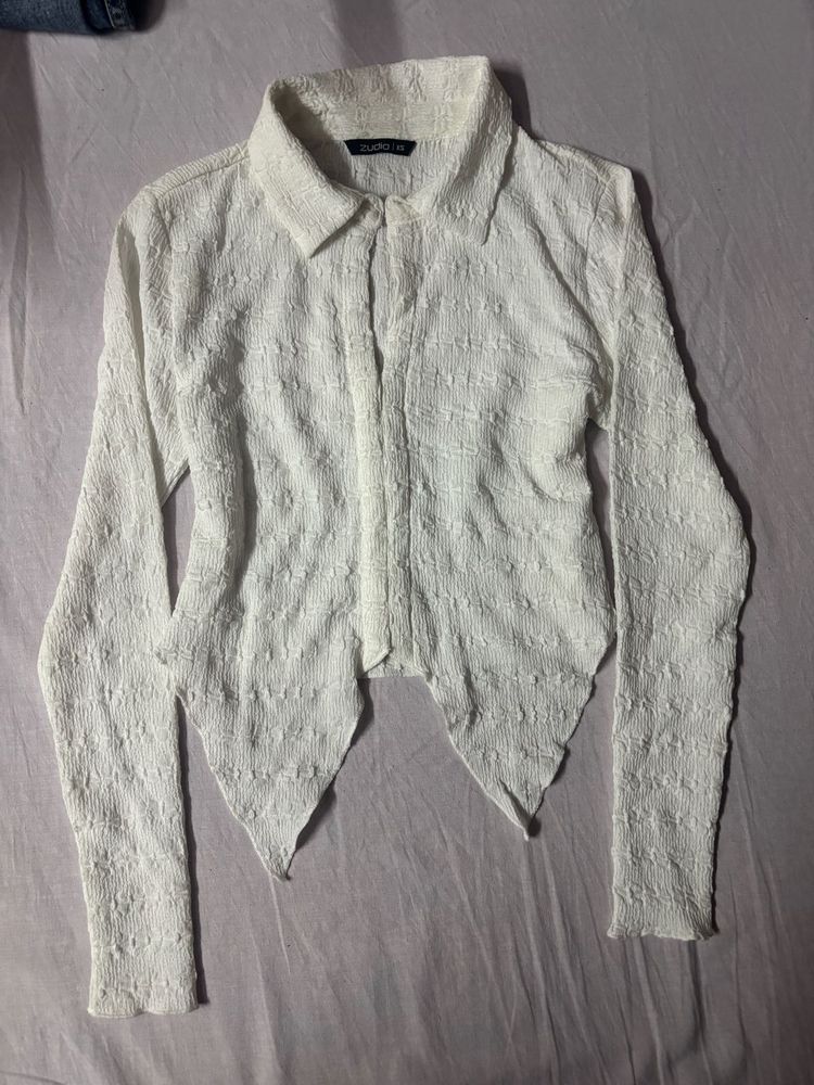 Zudio White Fitted Top