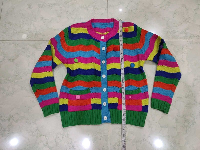 Colorful Knit Cardigan 36-40