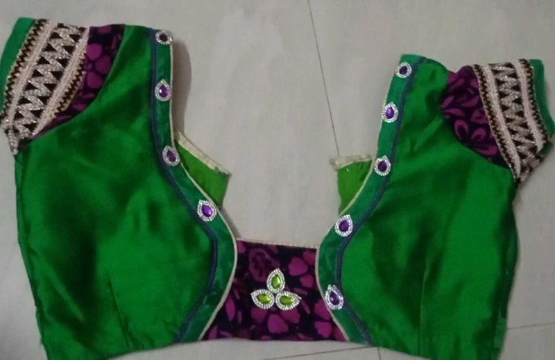 Green Embellished Blouse