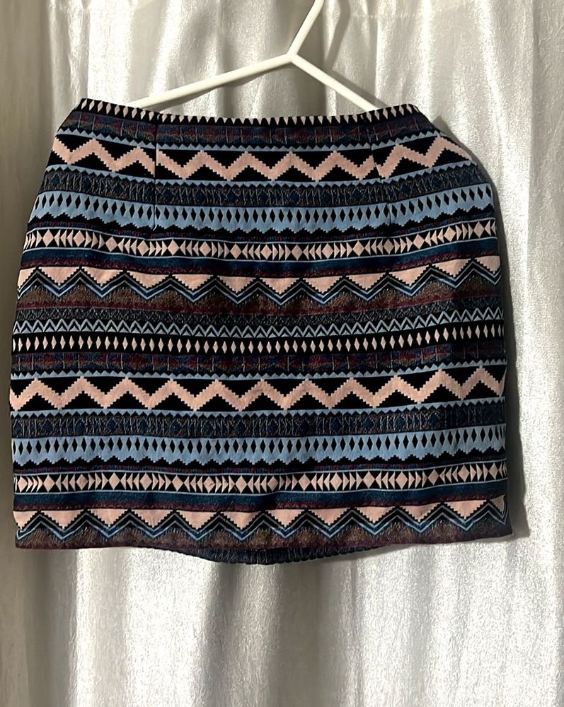 Patterned Mini Skirt