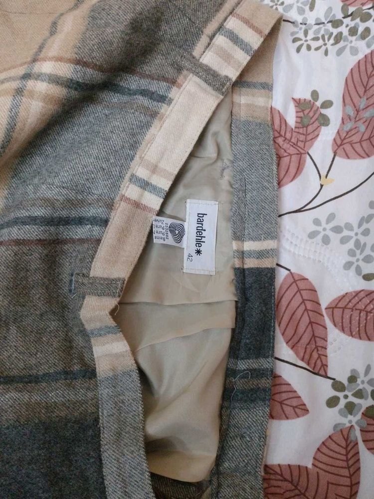 DARBEHLE WOOLEN MINI CHECK SKIRT