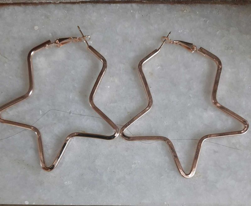 Star and Round hoop earrings