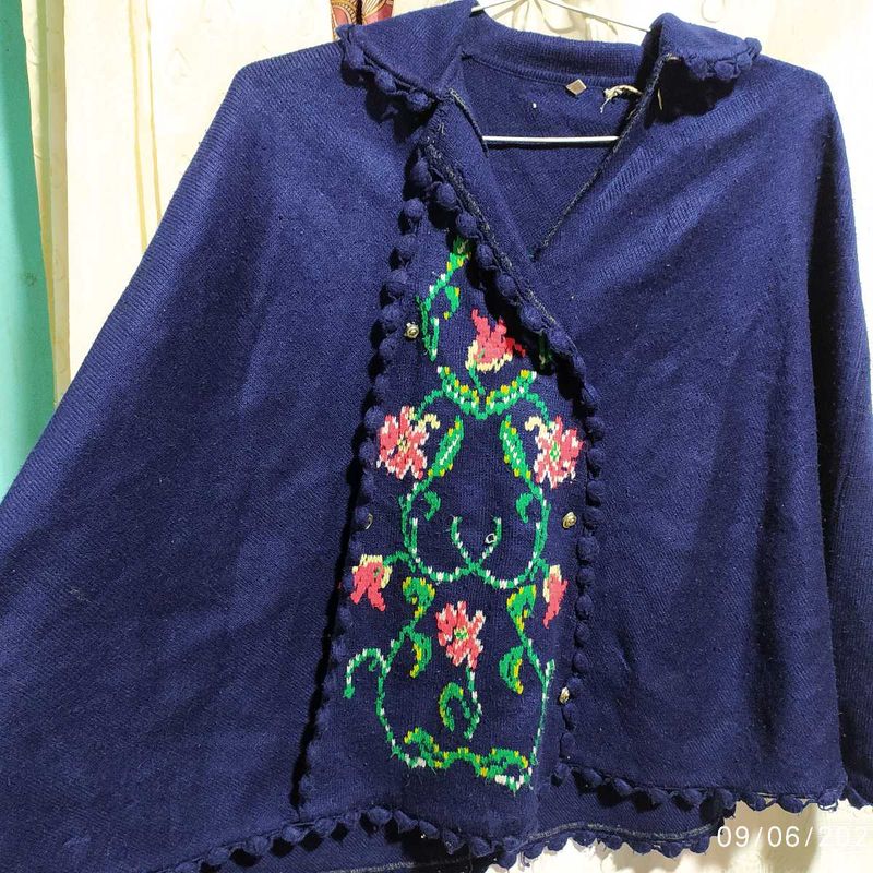 Navy Blue Ponchu/ Shawl