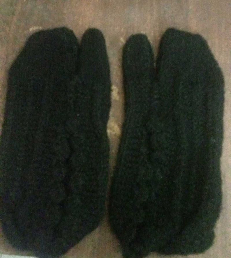 Black Two Finger Gloves