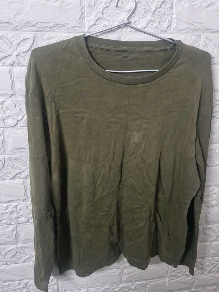 Olive Green Long Sleeve T-Shirt