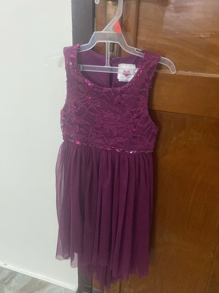 Wine Color Cocktail Dress 3-5yr Old