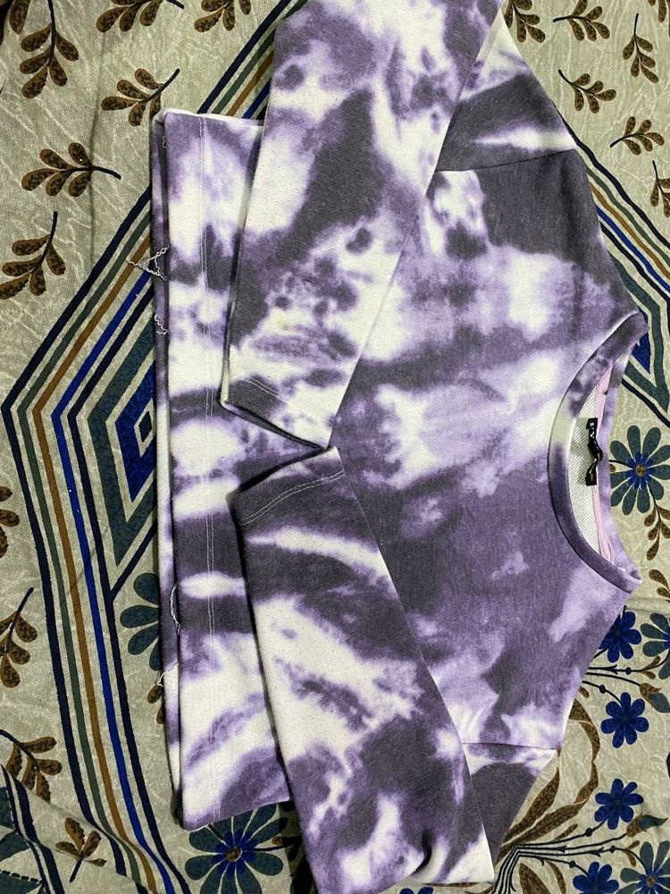 Blue Nd White Crop Top
