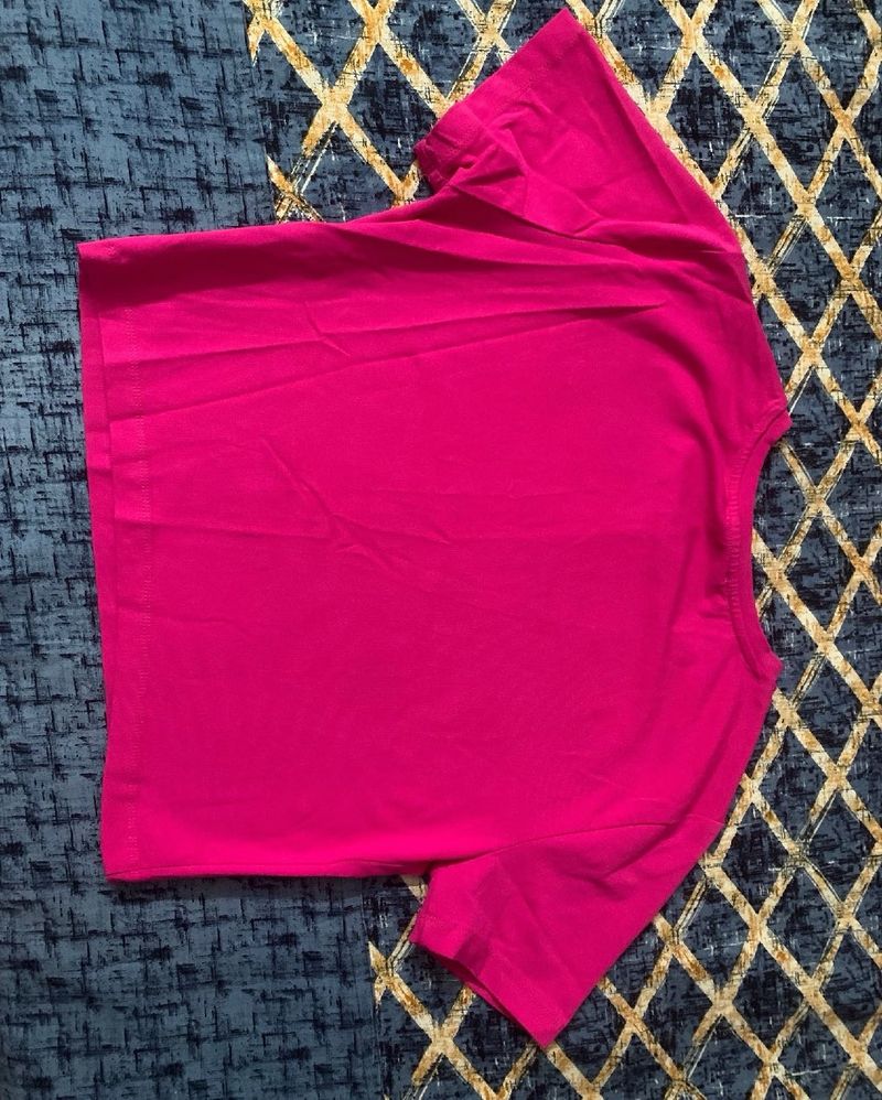 Zara Bright Pink Basic Tee
