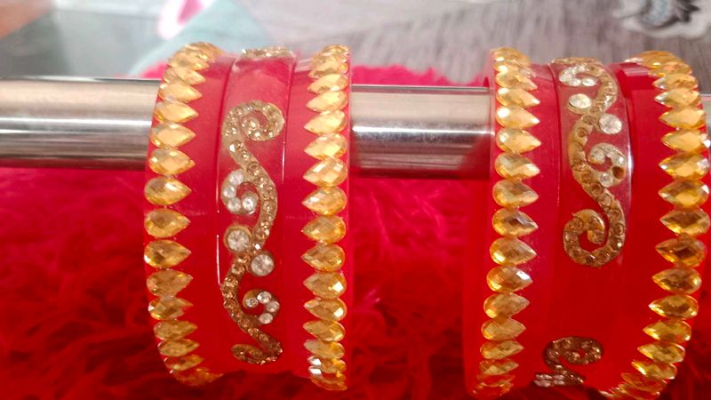 Red &amp; Gold Bangle Set