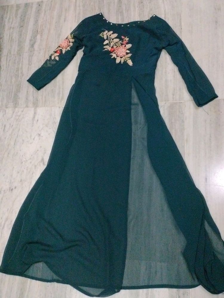 Indo Western Slit Kurti Plazoo Set