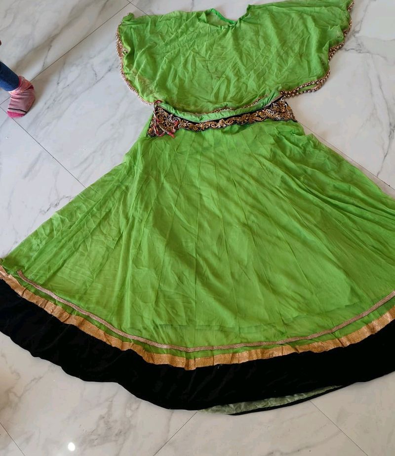 Ponco Lehga Without Any Flaws In Parrot Green Y
