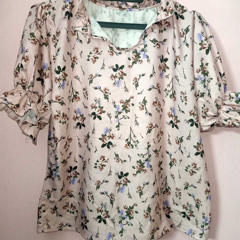 Lavender Floral Print Top