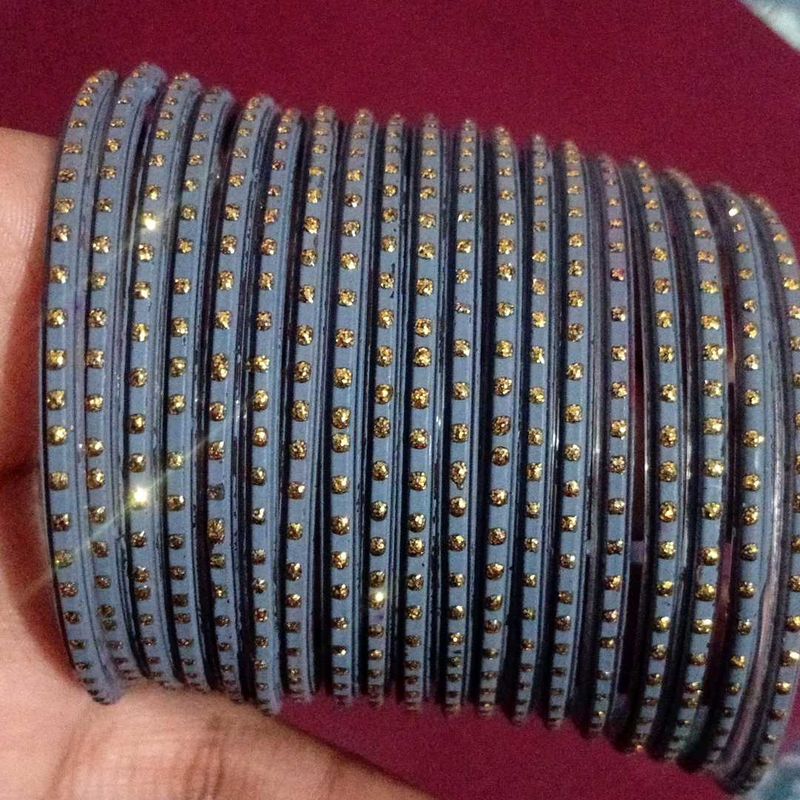 Grey &amp; Gold Bangle Set