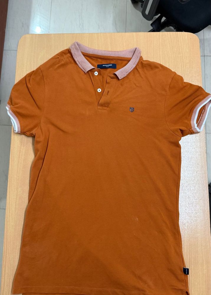 JACK &amp; JONES Orange Polo Shirt