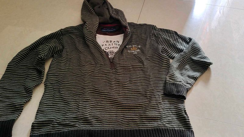 Striped Womens Hooded Sweater