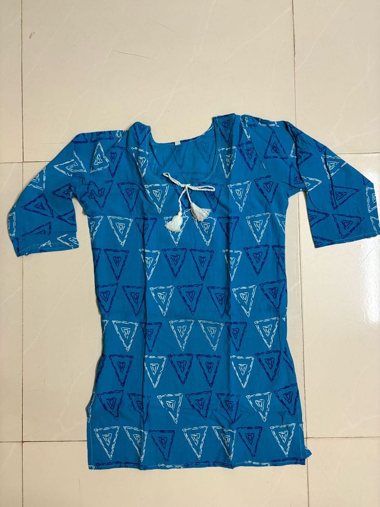 Blue Printed Kurta